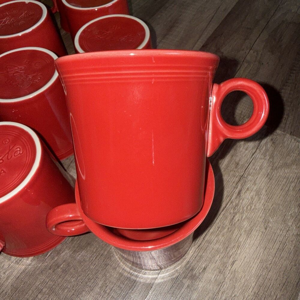 CHOOSE QUANTITY HLC Fiestaware Fiesta Ring Handle Red Coffee Tea Cup Mug Scarlet